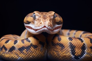 Sticker -  a close up of a snake with its mouth open and tongue out.  generative ai