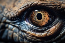  A Close Up Of An Eye Of A Large Alligator Or Crocodile.  Generative Ai