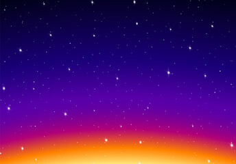 Wall Mural - stars in the sky on the sunrise or sundown. abstract background with colorful dawn and stars.