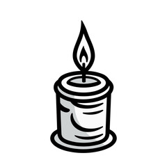 Canvas Print - candle icon in flat design. black candle symbol. monochrome candle logo.