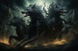 Swift shadow wolves, blending seamlessly into the night as they hunt their prey - Generative AI