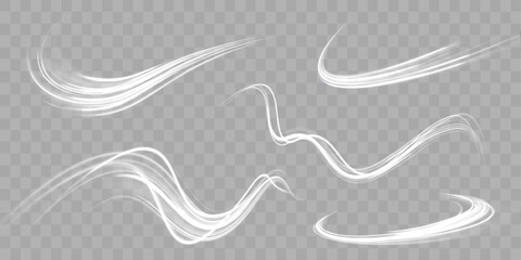 Wall Mural - white shiny sparks of spiral wave. imitation of the exit of cold air from the air conditioner. vecto