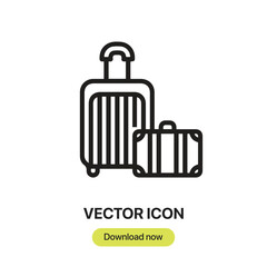 Leinwandbilder - Baggage icon vector. Linear-style sign for mobile concept and web design. Baggage symbol illustration. Pixel vector graphics - Vector.