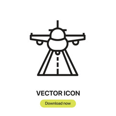 Aufkleber - Landing icon vector. Linear-style sign for mobile concept and web design. Landing symbol illustration. Pixel vector graphics - Vector.