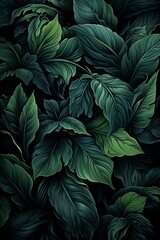 Canvas Print - Dark plant backdrop