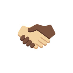 Wall Mural - Handshake: Medium-Light  Skin Tone, Dark Skin Tone