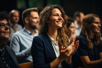 Wall Mural - Business professionals applauding at a seminar