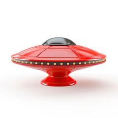 Wall Mural - 3d icon of  Flying saucer on the white background.