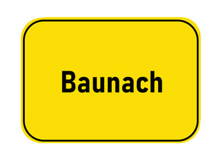 Sticker - German yellow town entrance sign Baunach

