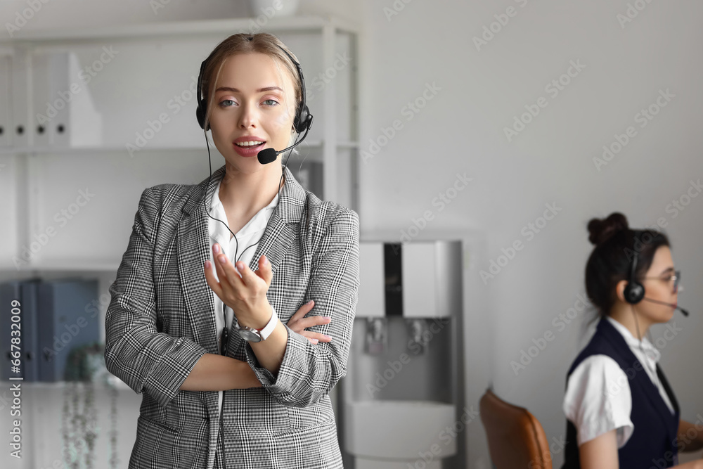 Female technical support agent in  office