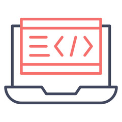 Wall Mural - laptop coding icon
