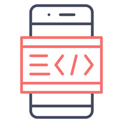 Wall Mural - smartphone coding icon
