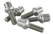 Anti theft bolts, lug lock bolts. 3D rendering isolated on transparent background