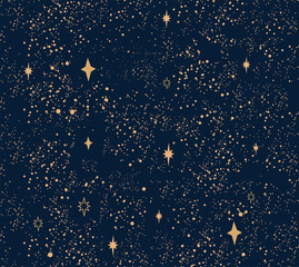 Wall Mural - seamless starry sky pattern. night sky. illustration of space.