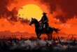 silhouette of a cowboy