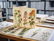 A neatly arranged herbarium displaying preserved plant specimens with label tags, v52 st00013 03 rl.