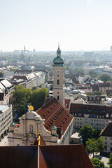 Wall Mural - Aerial view of the city of Munich in Germany. Cityscape of Munich on a sunny day