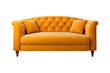 © Creative optiplex - Yellow foam couch with cushions, household furniture object (PNG) on a transparent background, AI