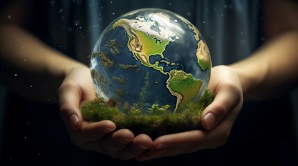 Wall Mural - Earth day symbolizes the global effort to protect the environment and combat climate change through eco friendly actions