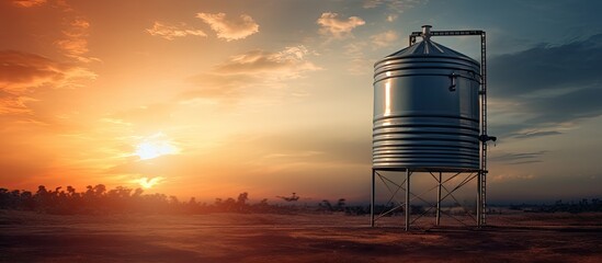 Canvas Print - Solar energy heats water in a tank