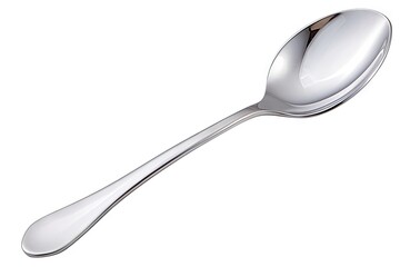 A polished stainless steel tablespoon perfect isolated on a white background.