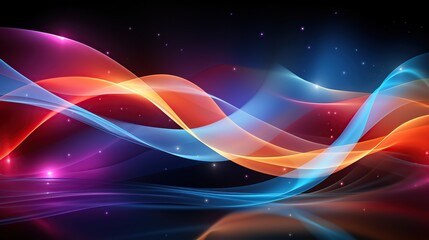 Wall Mural - an abstract concept of waves and lights, suitable for use as a background, wallpaper, or wall art.
