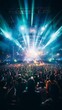 © Vladyslav Tykhonov - Concert crowd in front of a bright stage with lights and smoke