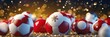 Festive Soccer Balls and Fir Branches for a Christmas Party Celebration