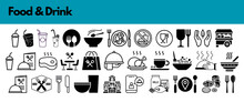 Set Of Icons For Food And Drink 
