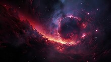 Supermassive Black Hole With Red Purple Fire Photography Image Ai Generated Art