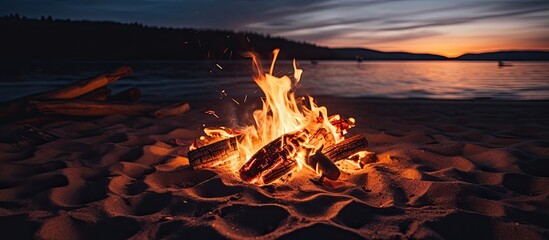 Canvas Print - Nighttime fire Summertime vibes