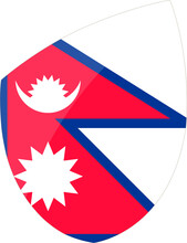 Nepal Flag In Rugby Icon Style