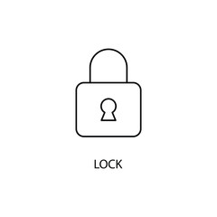 Wall Mural - Lock concept line icon. Simple element illustration.Lock concept outline symbol design.