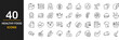 © mi-vector - Healthy Food web icons set. Organic Food - simple thin line icons collection. Gluten lactose, and sugar free, not GMO, palm oil, diet and more. Simple web icons set