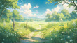 Radiant Sunlit Anime Landscapes: Atmospheric Intensity Unveiled