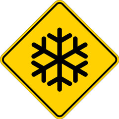 Wall Mural - Warning Safety Label Freezing Hazard or Frostbite Symbol