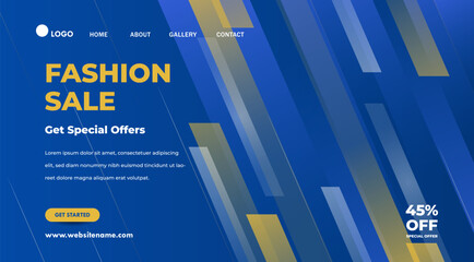 Fashion promotional banner with elegant design. Gradient abstract banner. Template for landing page design or website background