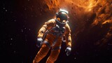 Fototapeta Kosmos - An astronaut in a space suit floating in the air. Generative AI.