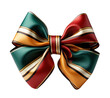 © CassiOpeiaZz - Ribbon bow tie Green Red Golden Christmas pattern isolated on transparent background. cutout, PNG file. for product presentation. banner, poster, card, t shirt, sticker