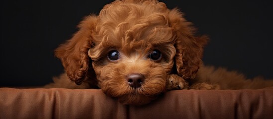 Sticker - Toy poodle puppy adorable companion engaging in games and training earns reward