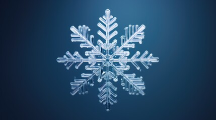 Wall Mural - Extreme close up of snowflake, ai