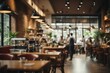 © Viewvie - Coffee shop blur background with bokeh image, vintage tone.