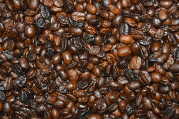 Wall Mural - coffee beans close up