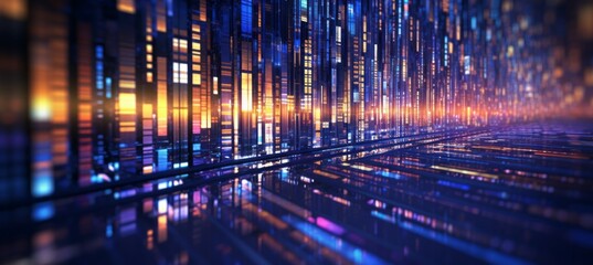 Leinwandbilder - Virtual space data technology background. Generative AI technology.
