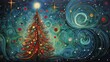 abstract fractal background christmas tree