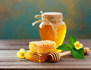 Poster - Honey with honeycombs