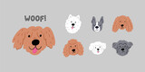 Fototapeta Pokój dzieciecy - Cute cartoon dog - vector prin in flat style. Pet portrait - Flat vector illustration isolated on white background