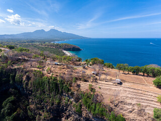 Wall Mural - A view from Bukit Asah on Bali island near White Sand Beach or Virgin Beach in Indonesia