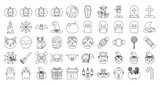 Fototapeta Londyn - Halloween icons set of vector signs and symbols halloween celebration icons shapes symbols