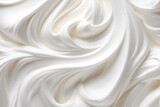 Fototapeta Las - Close up of white whipped cream swirl texture for background and design.
